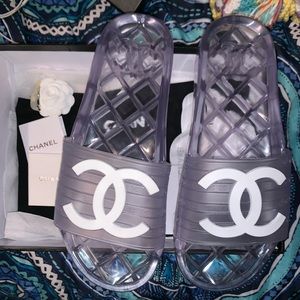 Clear Rubber Chanel Slides